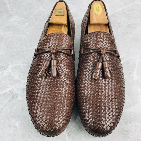 Mezlan Turing Mens size 9.5 M Loafers‎ Brown woven basket tassels dress loafers main image 8
